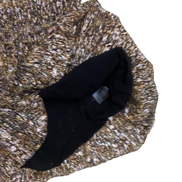 Ba&sh glen mini dress tiered skirt silk blend metallic long sleeve leaf print xs - Picture 12 of 15